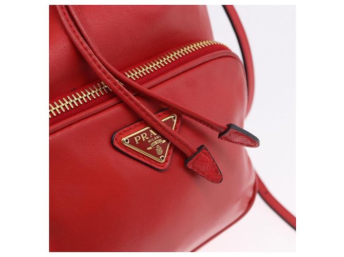 Borsa a mano PRADA in pelle 2way Rossa Oro Auth BA14119V Rosso D'oro - vista 20
