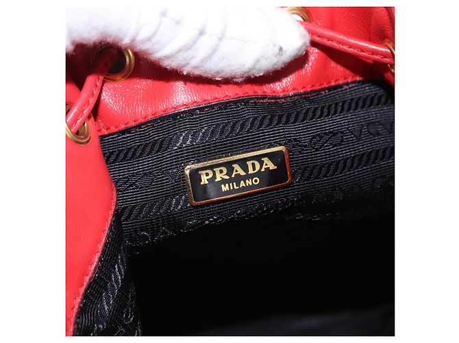 Borsa a mano PRADA in pelle 2way Rossa Oro Auth BA14119V Rosso D'oro - vista 22