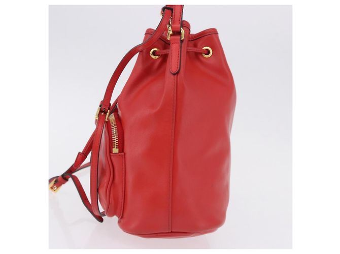 Borsa a mano PRADA in pelle 2way Rossa Oro Auth BA14119V Rosso D'oro - vista 3
