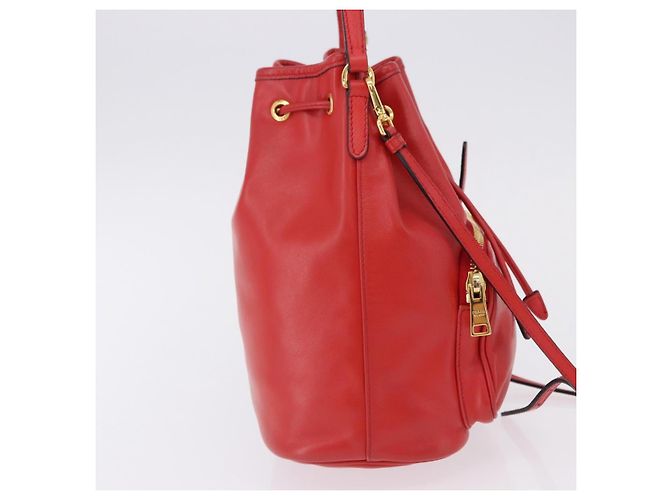 Borsa a mano PRADA in pelle 2way Rossa Oro Auth BA14119V Rosso D'oro - vista 4