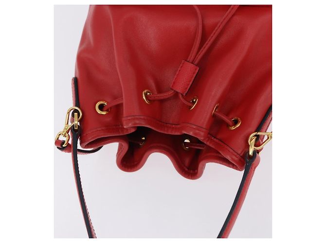 Borsa a mano PRADA in pelle 2way Rossa Oro Auth BA14119V Rosso D'oro - vista 6