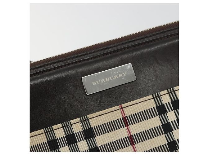 Borsa a tracolla BURBERRY Nova Check Canvas Beige Silver Auth 192504 Argento - vista 11