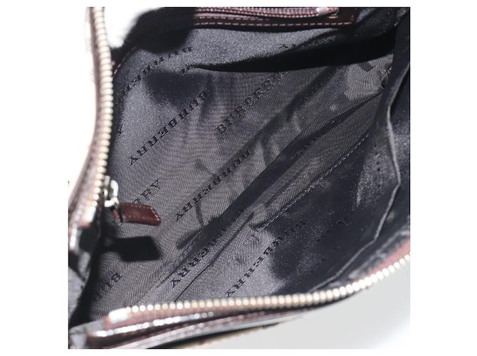 Borsa a tracolla BURBERRY Nova Check Canvas Beige Silver Auth 192504 Argento - vista 12
