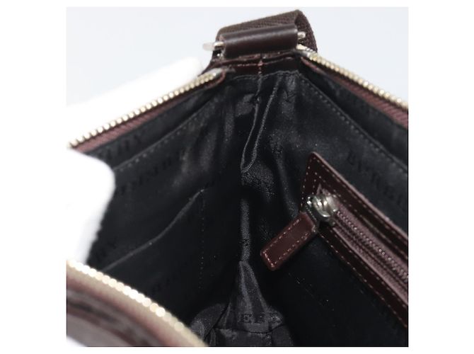 Borsa a tracolla BURBERRY Nova Check Canvas Beige Silver Auth 192504 Argento - vista 18