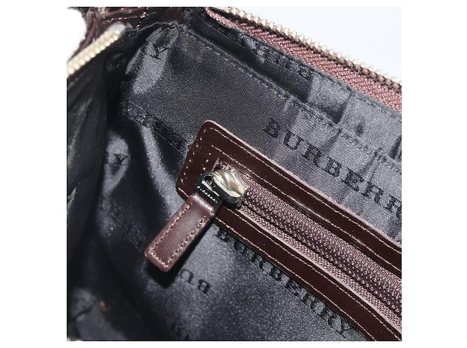Borsa a tracolla BURBERRY Nova Check Canvas Beige Silver Auth 192504 Argento - vista 19
