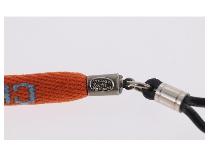 CHANEL Brillenband Canvas Orange Silver CC Auth bs36467 Silber - Ansicht 15