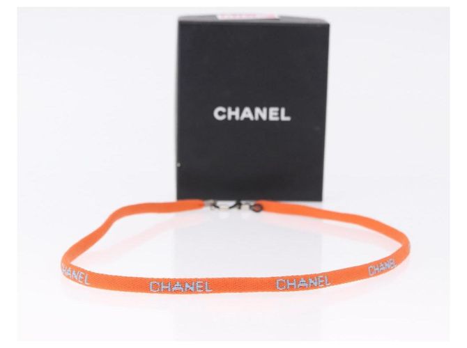 CHANEL Brillenband Canvas Orange Silver CC Auth bs36467 Silber - Ansicht 17