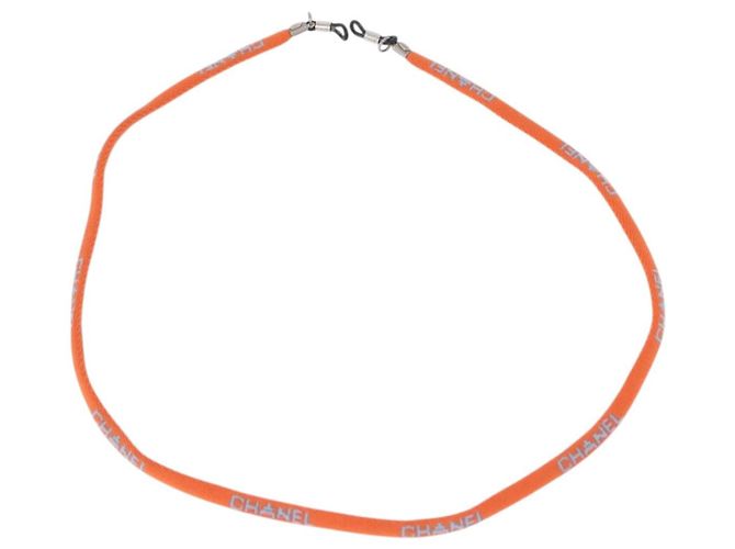 CHANEL Brillenband Canvas Orange Silver CC Auth bs36467 Silber - Ansicht 2