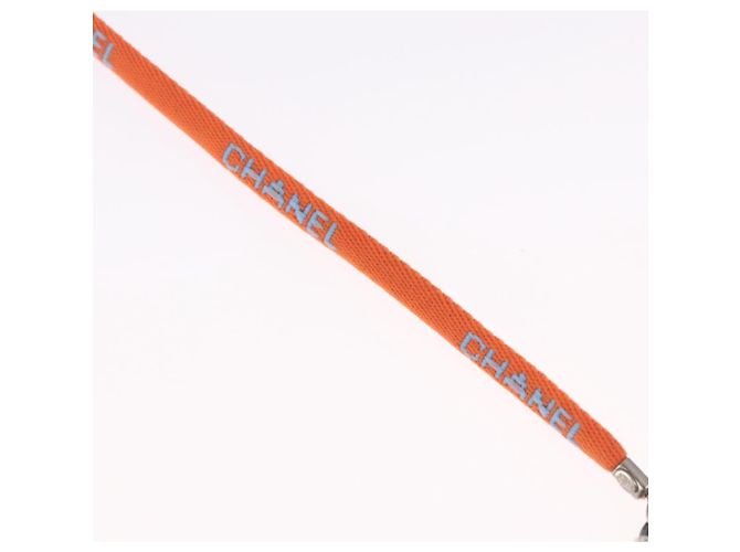 CHANEL Brillenband Canvas Orange Silver CC Auth bs36467 Silber - Ansicht 5