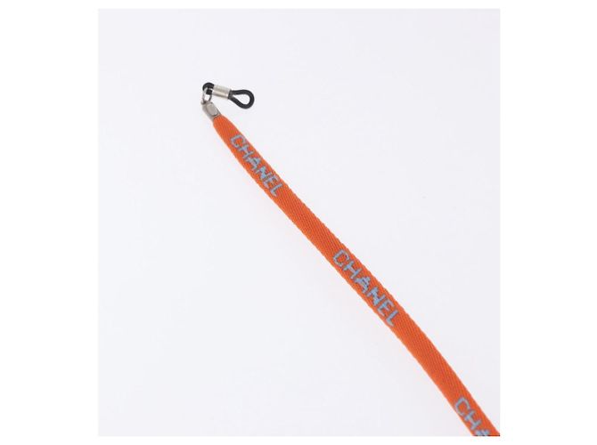 CHANEL Brillenband Canvas Orange Silver CC Auth bs36467 Silber - Ansicht 9
