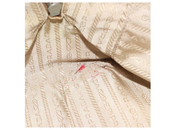 Borsa a mano PRADA in pelle Ivory Silver Auth 195183 Argento Crudo - vista 11