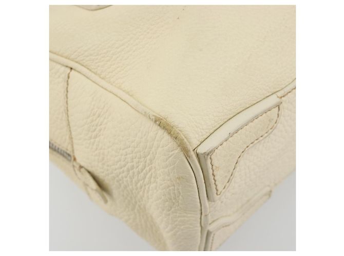 Borsa a mano PRADA in pelle Ivory Silver Auth 195183 Argento Crudo - vista 17