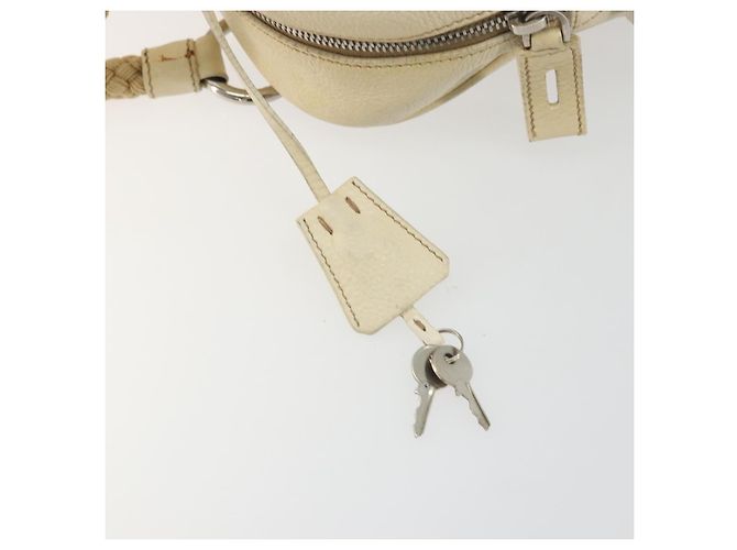Borsa a mano PRADA in pelle Ivory Silver Auth 195183 Argento Crudo - vista 20