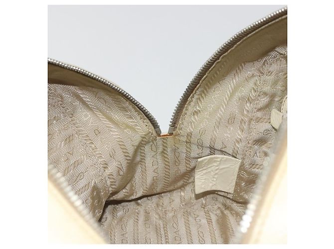 Borsa a mano PRADA in pelle Ivory Silver Auth 195183 Argento Crudo - vista 24