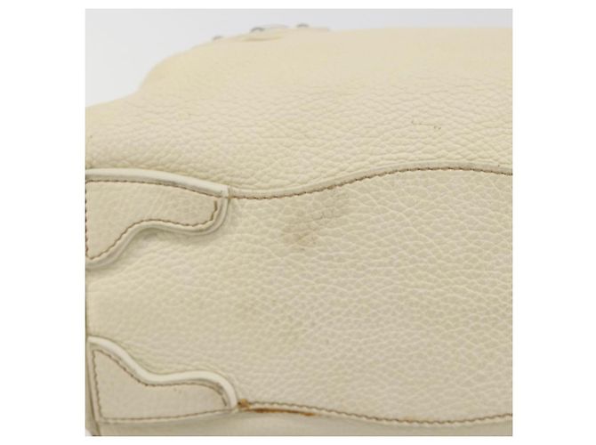 Borsa a mano PRADA in pelle Ivory Silver Auth 195183 Argento Crudo - vista 6