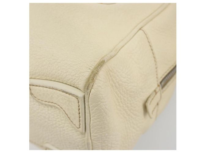 Borsa a mano PRADA in pelle Ivory Silver Auth 195183 Argento Crudo - vista 9