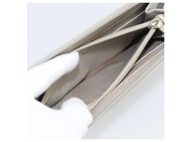 Cartera larga CHANEL de piel Ivory Silver CC Auth bs36634 Plata Crudo - vista 11