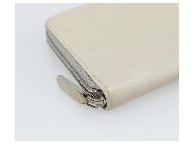 Cartera larga CHANEL de piel Ivory Silver CC Auth bs36634 Plata Crudo - vista 14