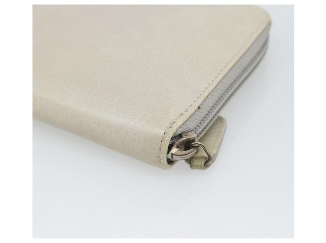 Cartera larga CHANEL de piel Ivory Silver CC Auth bs36634 Plata Crudo - vista 15