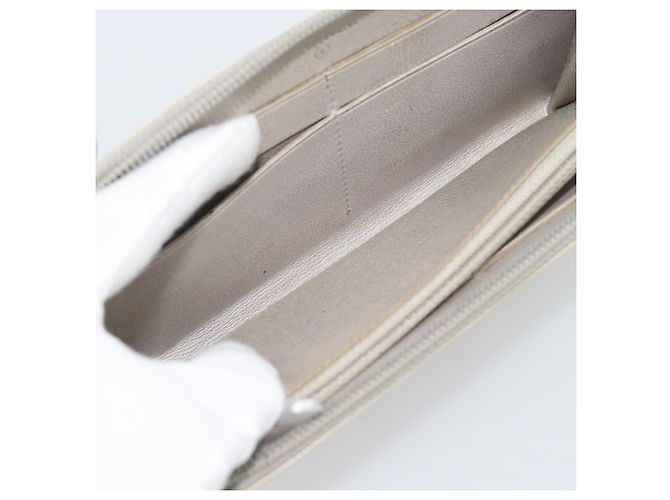 Cartera larga CHANEL de piel Ivory Silver CC Auth bs36634 Plata Crudo - vista 18