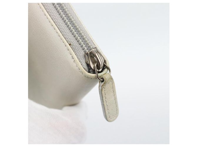 Cartera larga CHANEL de piel Ivory Silver CC Auth bs36634 Plata Crudo - vista 9