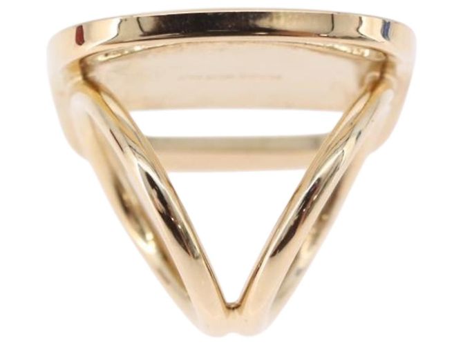Salvatore Ferragamo Vala Schalring Metall Gold-Ton Auth BA14744A - Ansicht 7