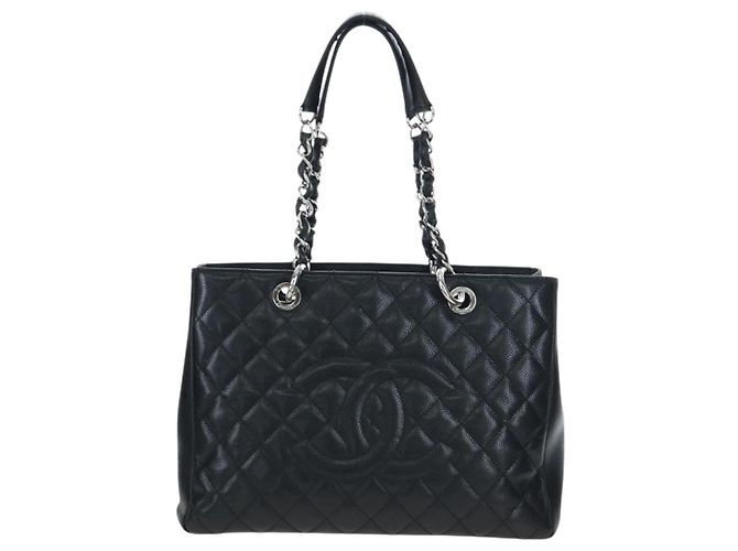 Bolsa CHANEL Matelasse COCO Mark Chain Bag Caviar Skin Black Silver CC Auth ep15633V Preto Prata - vista 13