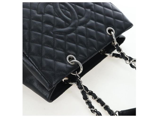 Bolsa CHANEL Matelasse COCO Mark Chain Bag Caviar Skin Black Silver CC Auth ep15633V Preto Prata - vista 7