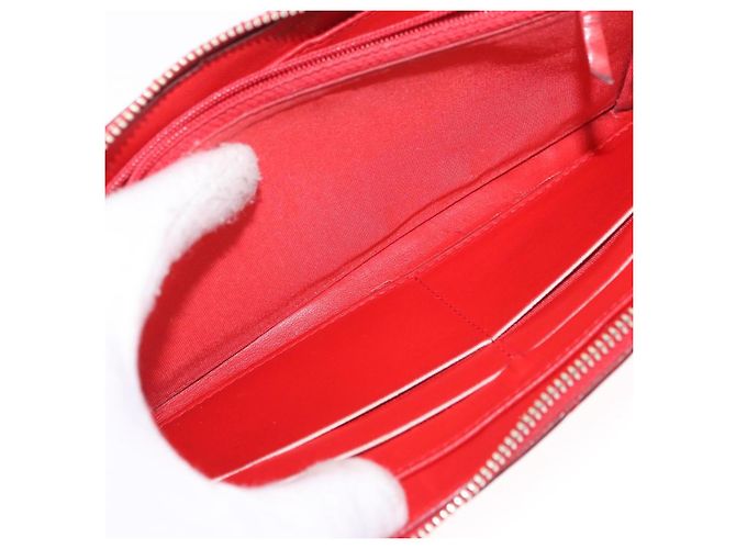 Portafoglio lungo CHANEL Matelasse Camelia in pelle d'agnello rosso e oro CC Auth bs36502 D'oro - vista 20