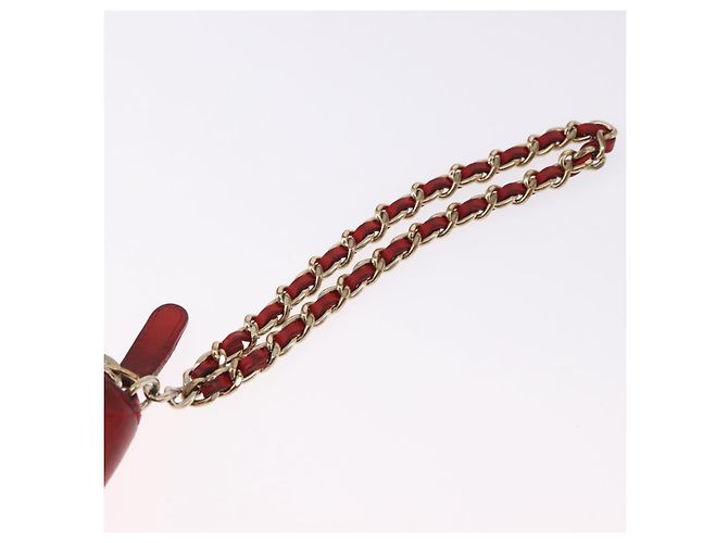 Portafoglio lungo CHANEL Matelasse Camelia in pelle d'agnello rosso e oro CC Auth bs36502 D'oro - vista 9