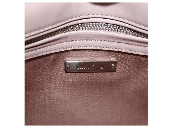 Bolso de hombro con cadena Miu Miu de piel Pink Silver Auth 194738V Plata Rosa - vista 19