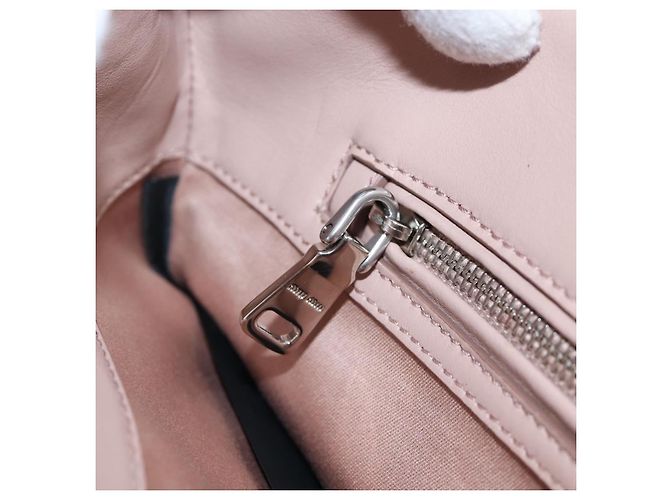 Bolso de hombro con cadena Miu Miu de piel Pink Silver Auth 194738V Plata Rosa - vista 22