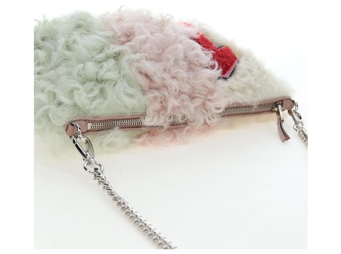 Bolso de hombro con cadena Miu Miu de piel Pink Silver Auth 194738V Plata Rosa - vista 6