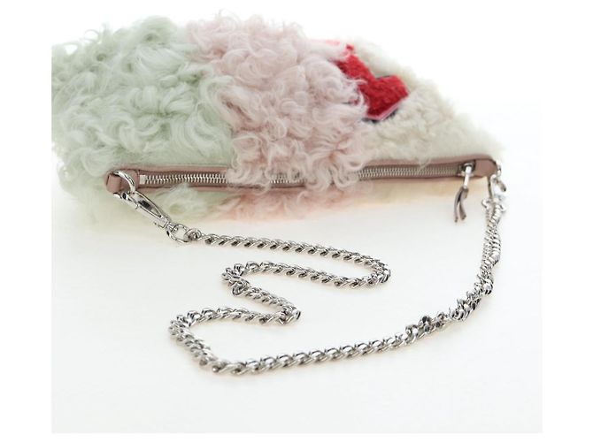 Bolso de hombro con cadena Miu Miu de piel Pink Silver Auth 194738V Plata Rosa - vista 7
