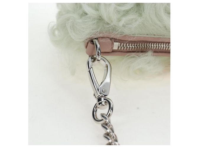 Bolso de hombro con cadena Miu Miu de piel Pink Silver Auth 194738V Plata Rosa - vista 8