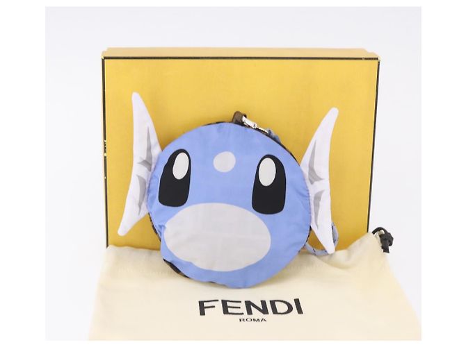 FENDI x FRGMT x POKEMON Bucket Hat Dratini Nylon Brown Blue Auth 167450SM Braun Blau - Ansicht 12