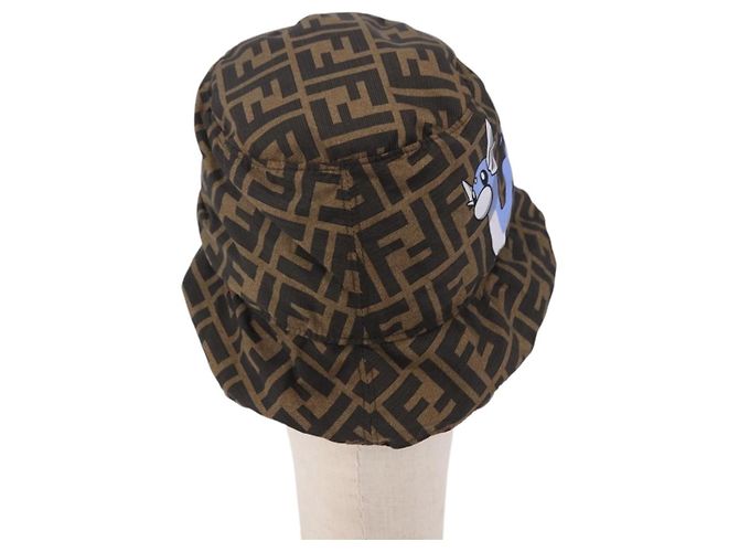 FENDI x FRGMT x POKEMON Bucket Hat Dratini Nylon Brown Blue Auth 167450SM Braun Blau - Ansicht 2