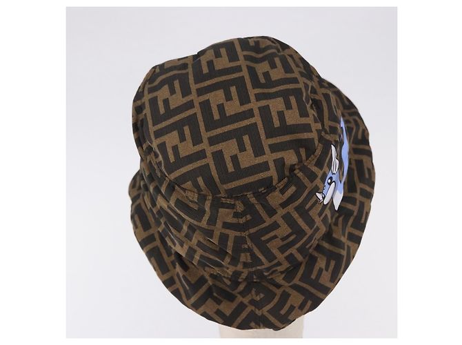 FENDI x FRGMT x POKEMON Bucket Hat Dratini Nylon Brown Blue Auth 167450SM Braun Blau - Ansicht 6