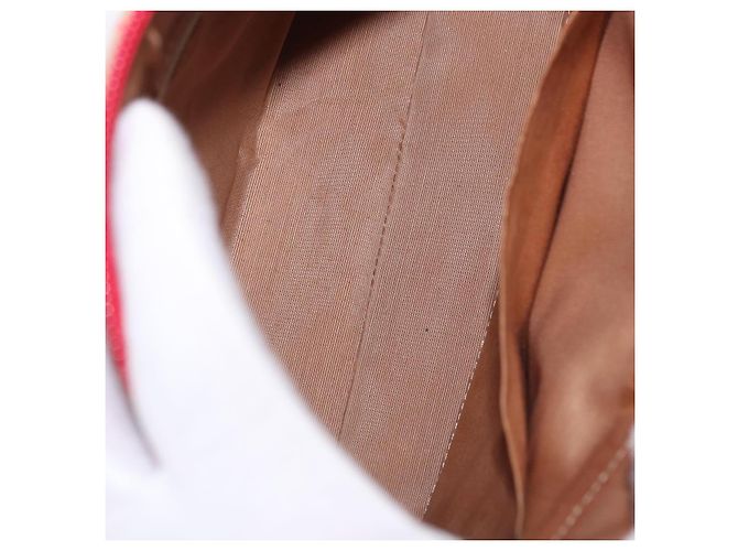 Sac à main BURBERRY Nova Check Canvas Beige Red Auth ka5507 Rouge - vue 12