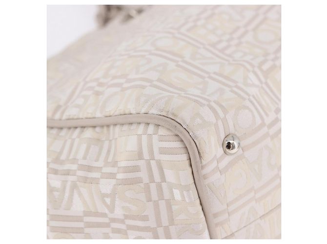 Borsa Salvatore Ferragamo Jacquard Ivory Silver Auth BA14190A Argento Crudo - vista 10