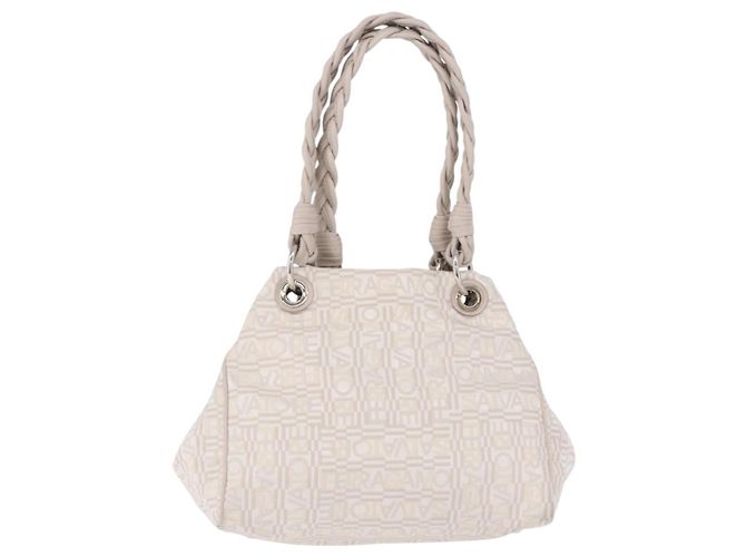 Borsa Salvatore Ferragamo Jacquard Ivory Silver Auth BA14190A Argento Crudo - vista 13