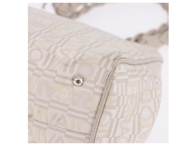 Borsa Salvatore Ferragamo Jacquard Ivory Silver Auth BA14190A Argento Crudo - vista 14