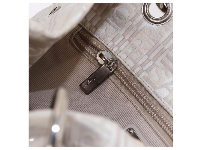Borsa Salvatore Ferragamo Jacquard Ivory Silver Auth BA14190A Argento Crudo - vista 20
