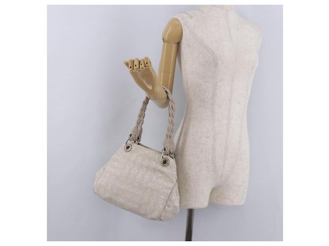 Borsa Salvatore Ferragamo Jacquard Ivory Silver Auth BA14190A Argento Crudo - vista 22