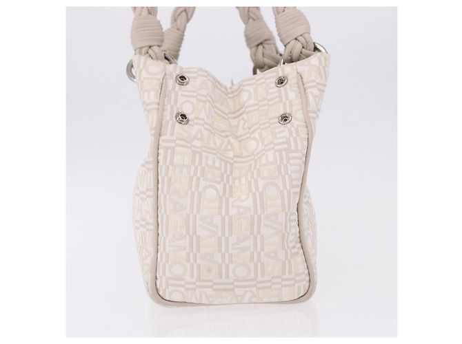 Borsa Salvatore Ferragamo Jacquard Ivory Silver Auth BA14190A Argento Crudo - vista 4