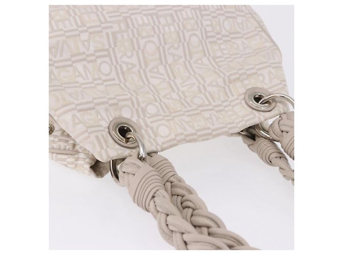 Borsa Salvatore Ferragamo Jacquard Ivory Silver Auth BA14190A Argento Crudo - vista 7
