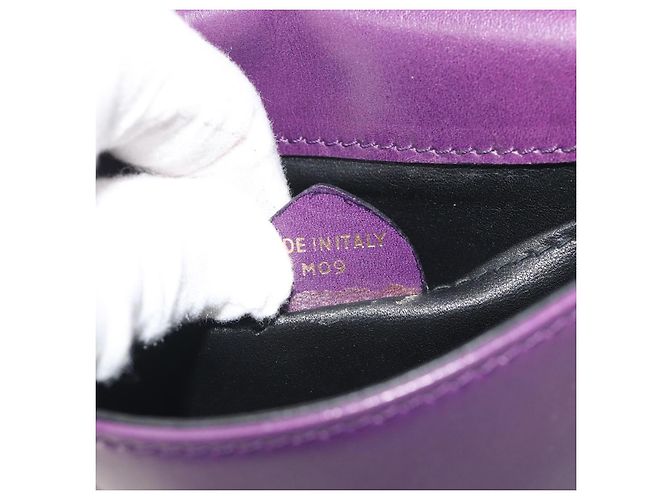Céline Borsa a tracolla CELINE Star Ball Chain in pelle Viola Oro Auth 193407V D'oro Porpora - vista 12