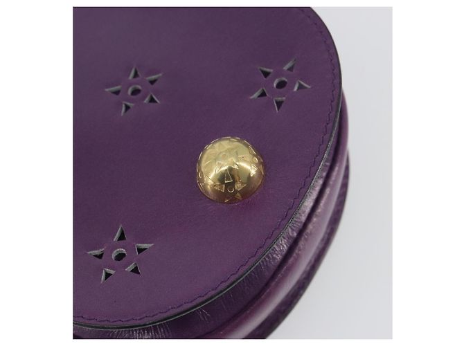Céline Borsa a tracolla CELINE Star Ball Chain in pelle Viola Oro Auth 193407V D'oro Porpora - vista 18