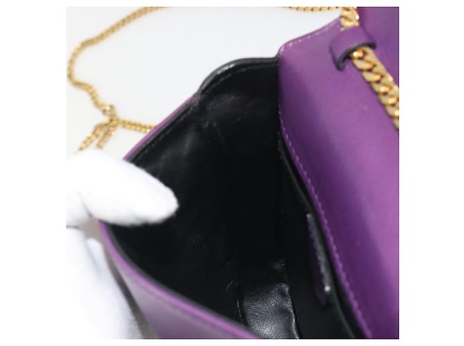 Céline Borsa a tracolla CELINE Star Ball Chain in pelle Viola Oro Auth 193407V D'oro Porpora - vista 21