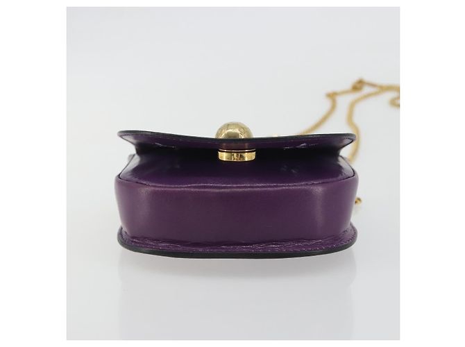 Céline Borsa a tracolla CELINE Star Ball Chain in pelle Viola Oro Auth 193407V D'oro Porpora - vista 5